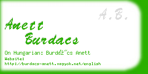 anett burdacs business card